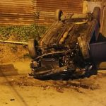 Vehicle Flips Over on Diego Martin Main Road