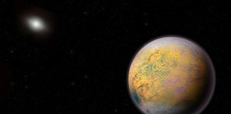 A new study suggests that a tiny, icy world beyond Pluto harbors a thin,