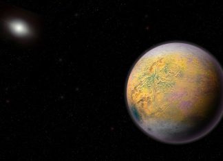 A new study suggests that a tiny, icy world beyond Pluto harbors a thin,