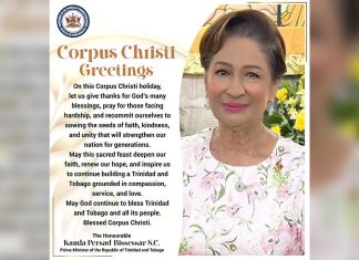 Kamla Persad-Bissessar Commemorates Corpus Christi Celebration in 2026