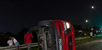 Vehicle Overturns Along South Trunk Road Near Paria Suites