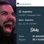 Drake Loses US$1.5 Million After Backing Argentina in World Cup Final