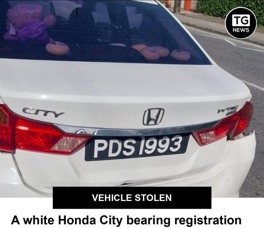 White Honda City Reported Stolen in Couva