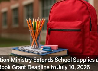Education Ministry Extends School Supplies and Book Grant Deadline to July 10, 2026