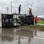 Overturned Truck Causes Disruption on Churchill-Roosevelt Highway Amid Wet Weather