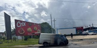 L300 Vehicle Fire Causes Major Traffic Delays Near Rex Kar on Uriah Butler Highway