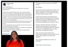 Source says Sookhoo remains communications officer as Leu takes leave.