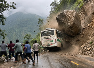 Falling Boulder Strikes Bus in Nepal; Casualties Unconfirmed