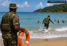 Brave TTR Soldiers Rescue Five Civilians from Dangerous Waters at Blanchisseuse Beach