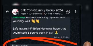 Manning Allegedly Removed From PNM San Fernando East Group Chat