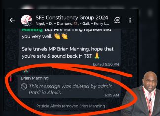 Manning Allegedly Removed From PNM San Fernando East Group Chat
