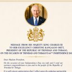 King Charles Celebrates 64th Independence Day with Trinidad and Tobago, Praises Enduring Partnership