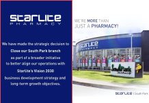 Starlite Pharmacy Announces Closure of South Park Branch