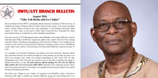 UTT Workers Demand Better Pay As Union Turns On Cudjoe