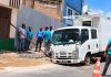 WASA truck gets stuck while navigating badly damaged roadway