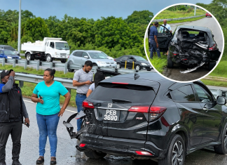 Black SUV Crashes Off Sir Solomon Hochoy Highway in Gasparillo, Traffic Delays Expected