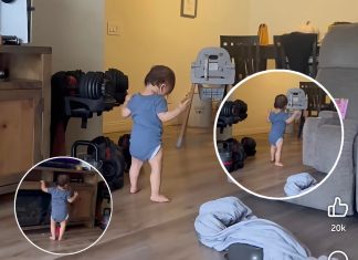 Baby Realises He Can Walk And His Reaction Melts Hearts