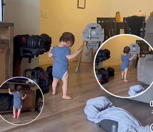 Baby Realises He Can Walk And His Reaction Melts Hearts