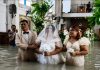 Bride and Groom Marry at Flooded Church Despite Rising Dangers