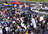 Caracas demonstrators rally after Machado blocked from returning to Venezuela