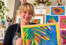 Trini Russian Girl Kristina prepares a new Tobago-inspired business venture featuring marine-themed beach towels.