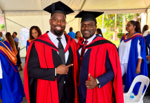 Two schoolmates celebrate doctorates twenty-two years after leaving Gasparillo Composite.