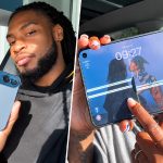 Husband describes sudden cracking noise while opening new foldable phone.