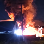 Facebook Video Reports Fire At TSTT Cable Storage Compound In Laventille