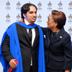 **Prime Minister Kamla Persad-Bissessar was a proud mother on Thursday as her on