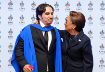 **Prime Minister Kamla Persad-Bissessar was a proud mother on Thursday as her on