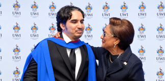 **Prime Minister Kamla Persad-Bissessar was a proud mother on Thursday as her on